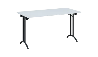 SLA 140 lak skládací jednací stůl 1394x700, deska 25 mm, podnož černý lak, deska bílá